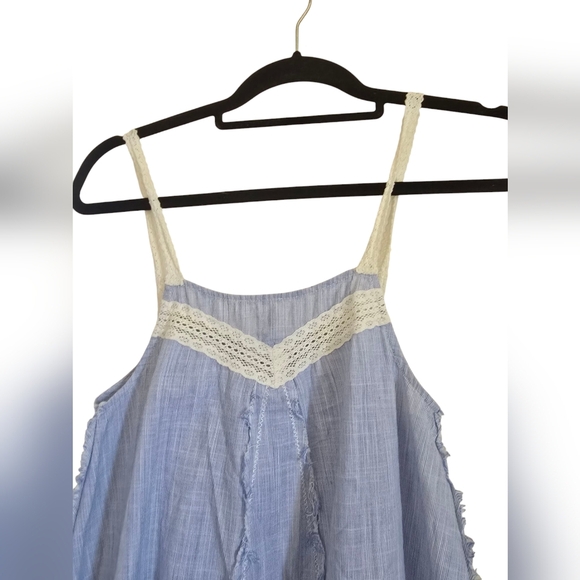 White Crow Washed Mini Dress Blue and White Striped Dress Sz. XS - Picture 3 of 9